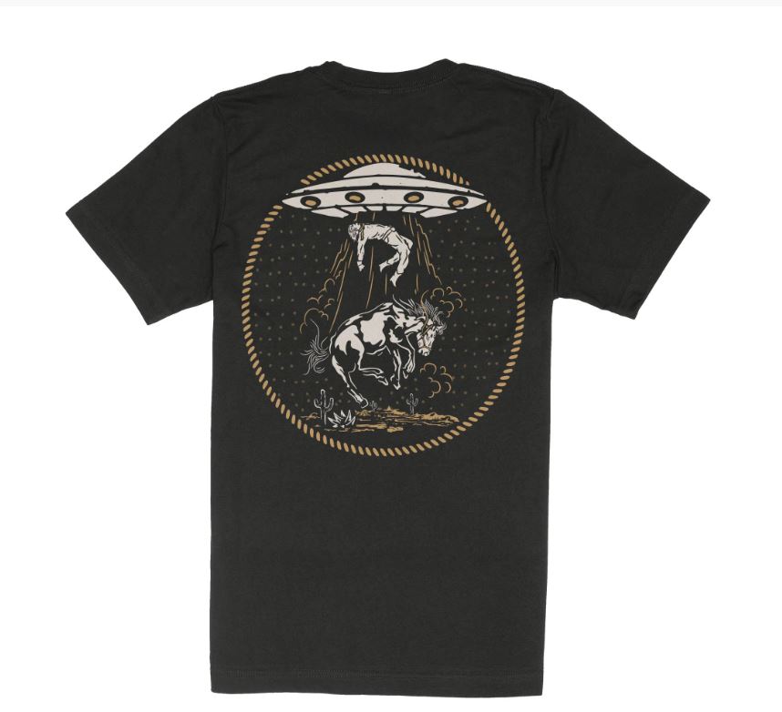 Sendero Black Charros & Aliens T-Shirt SPCS123F23B