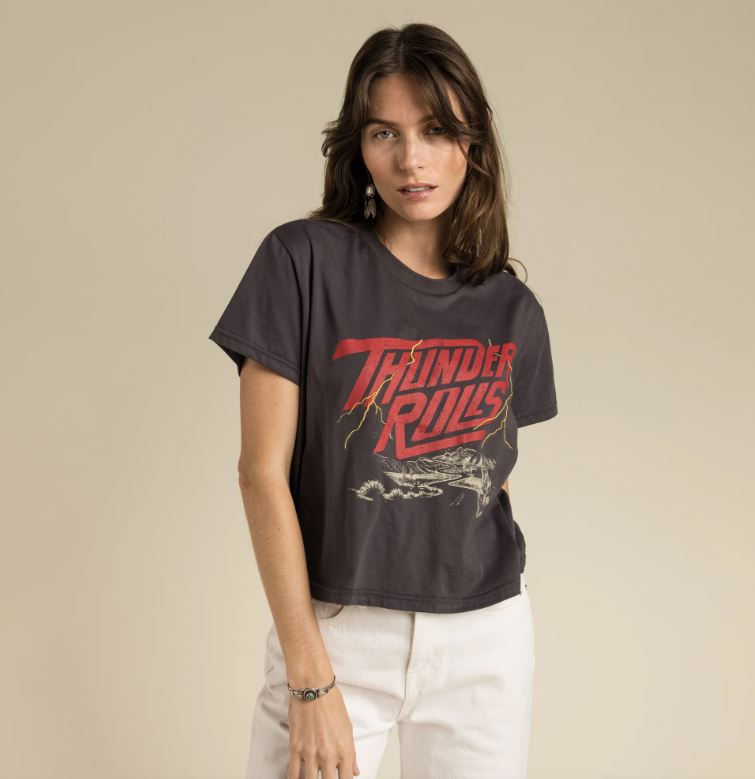 Sendero Black Thunder Rolls Women's Crop Tee SPCW124S11A