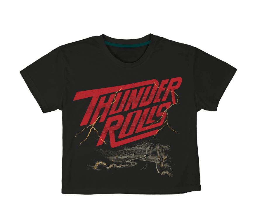 Sendero Black Thunder Rolls Women's Crop Tee SPCW124S11A