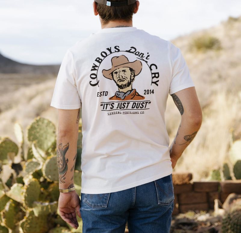 Sendero Vintage White Cowboys Don't Cry T-Shirt SPCS123S22A