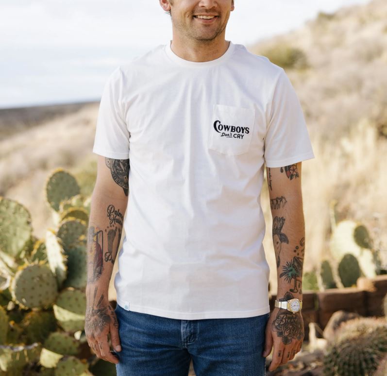 Sendero Vintage White Cowboys Don't Cry T-Shirt SPCS123S22A