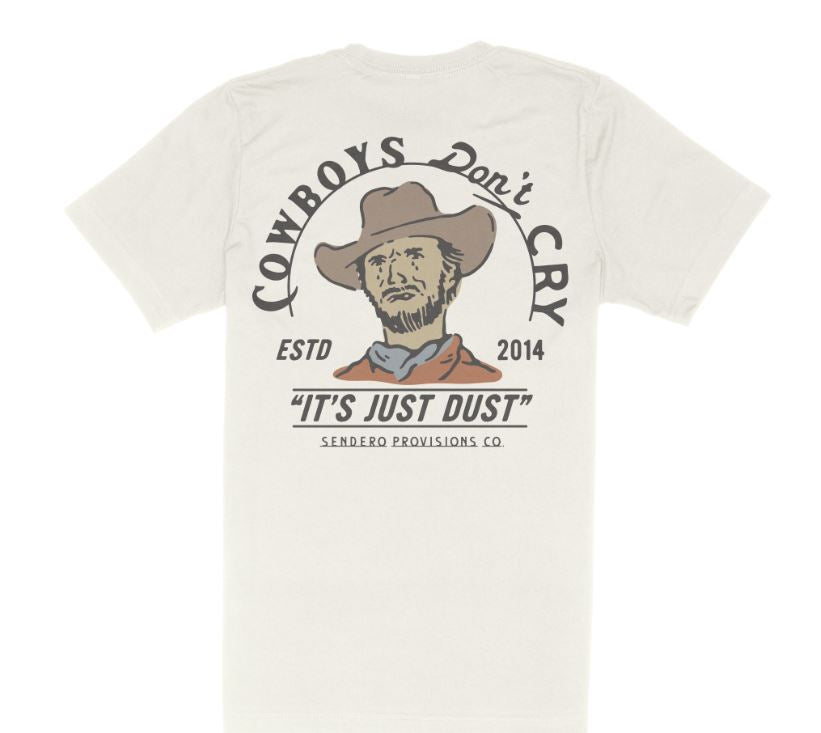 Sendero Vintage White Cowboys Don't Cry T-Shirt SPCS123S22A