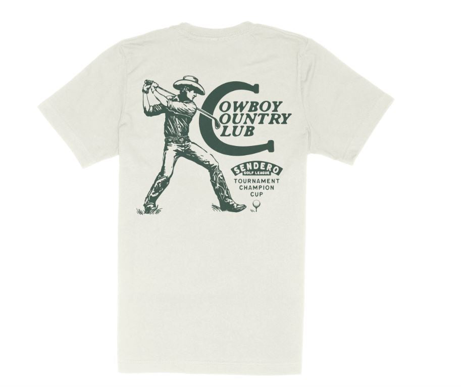 Sendero White Cowboy Country Club T-Shirt SPCS124F28B
