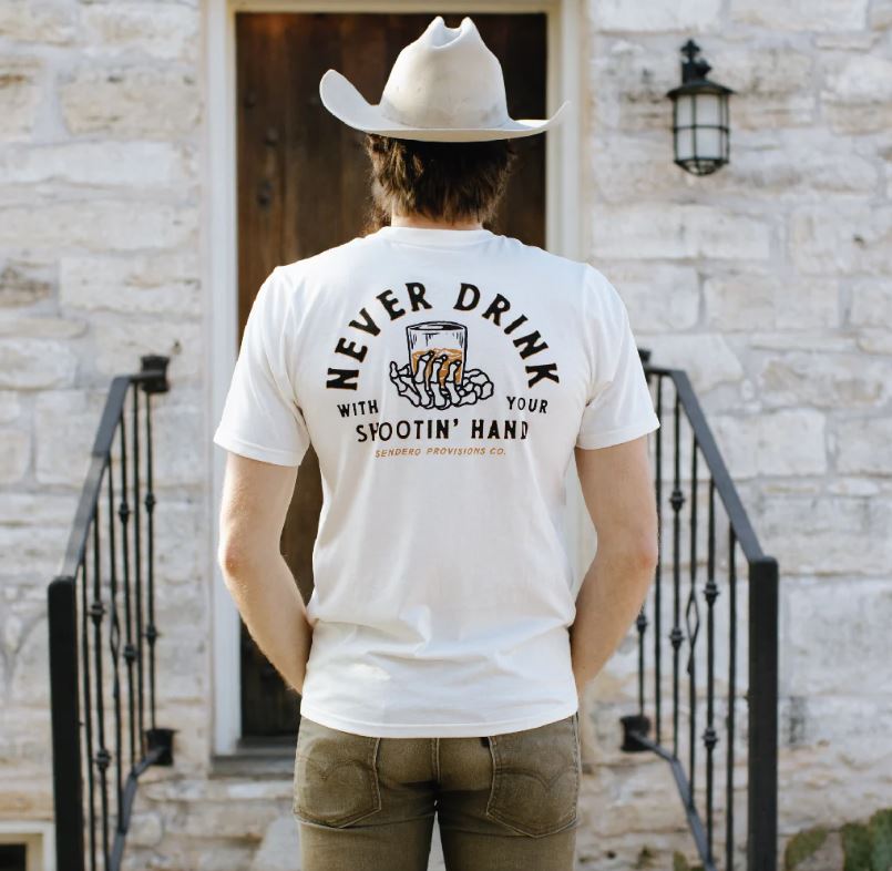 Sendero White Shootin Hand T-Shirt SPCS120P15A