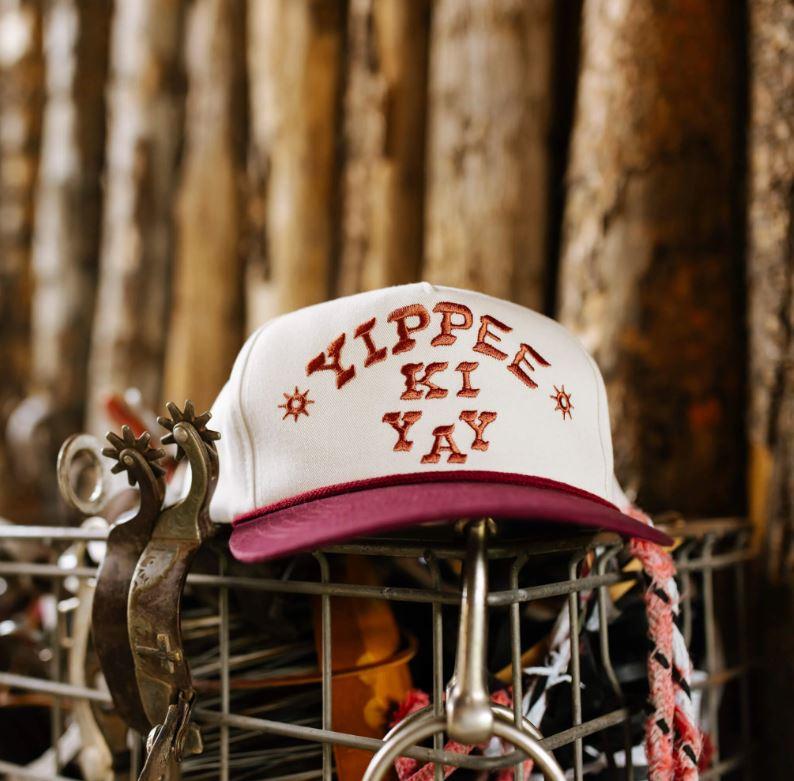 Sendero White Yippee Ki Yay Hat With Burgundy Bill SPCH123F28