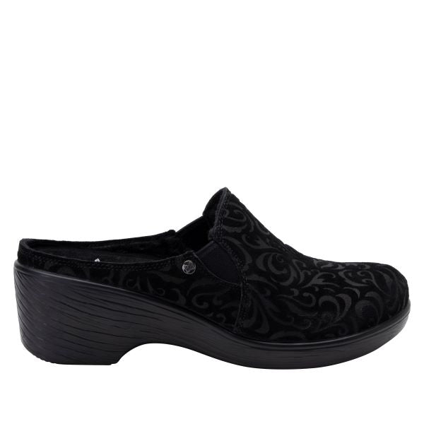 Sereniti Black Luxe Deluxe Womens Clog Shoes SER-7589