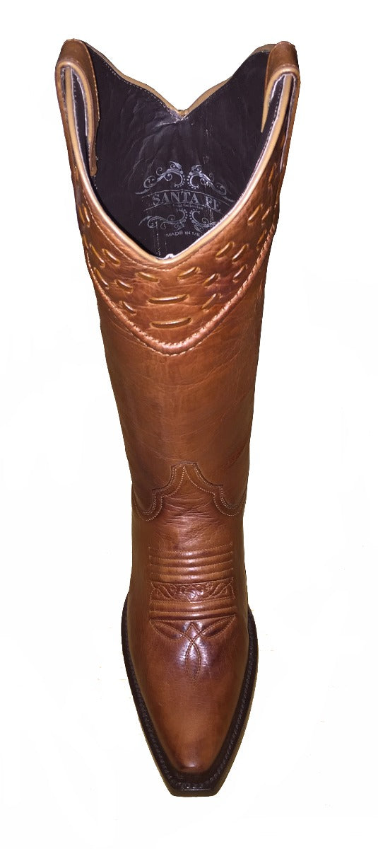 SF-HANDRANCH-L Tan Snip Toe with Top Lace Ladies Boot