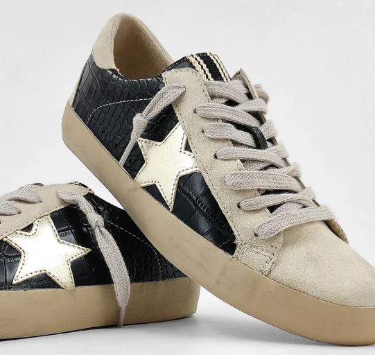 ShuShop Black Croco Paula Kids Sneakers 399-012