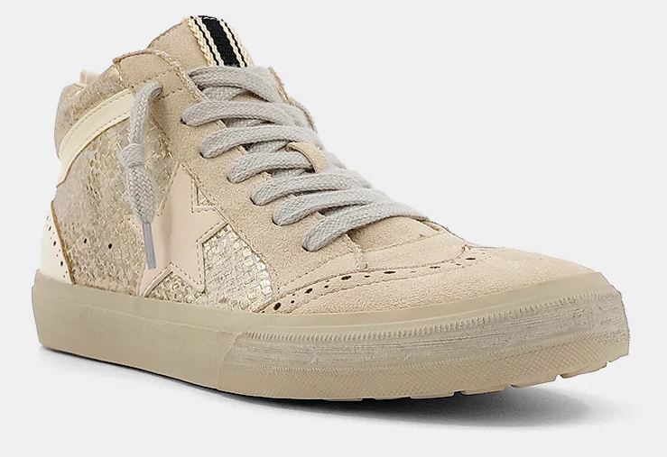 ShuShop Gold Snake Paulina Womens Casual Hi Top Sneakers 00663-718