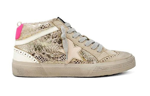 ShuShop Paulina Gold Snake Toddler Sneakers 710-718