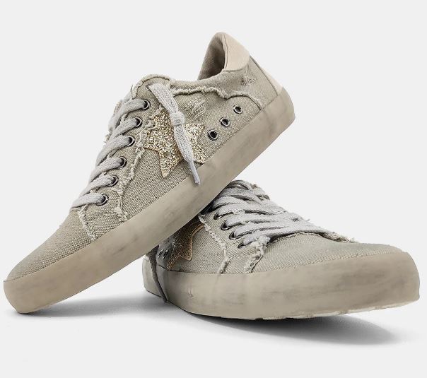 ShuShop Taupe Canvas Paula Womens Casual Sneakers 00143-263