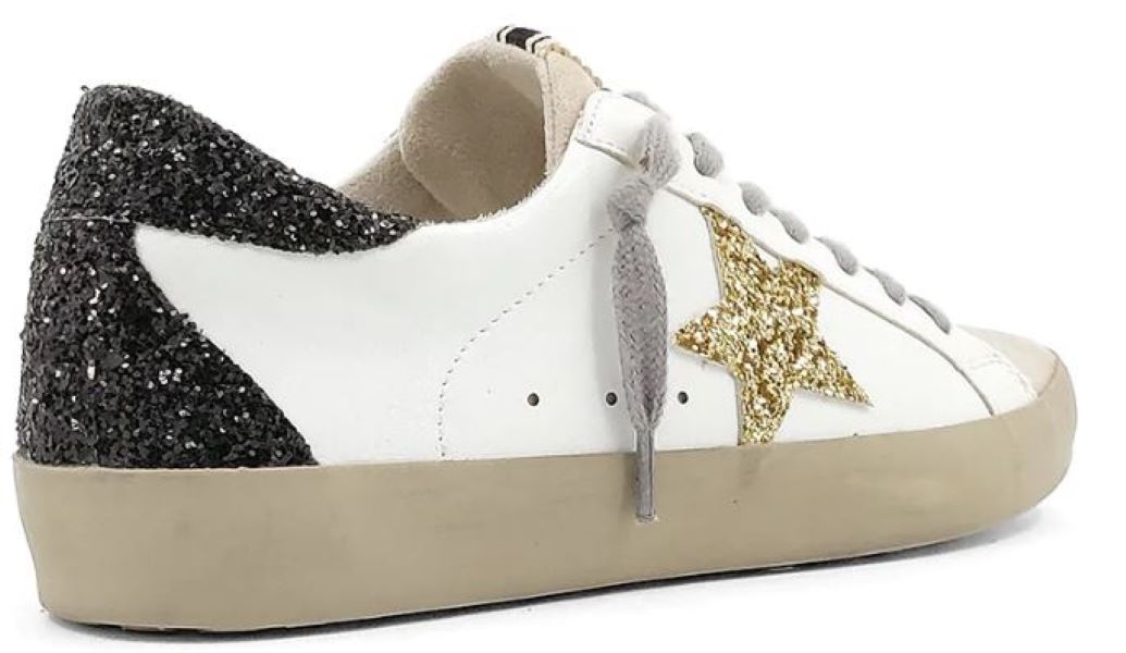 Shushop White With Gold Star Pamela Womens Sneakers PAMELA-0199-100