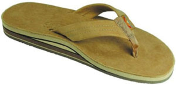 Sierra Brown Double Layer Wide Strap Ladies Rainbow Sandals
