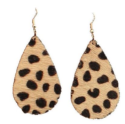 Silver Strike Cheetah Print Tear Drop Earrings DE0475LP