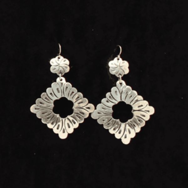 Silver Strike Silver Floral Diamond Earrings D460013936
