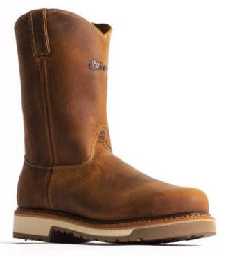 Silverado Men's Brown Pull-On Western Work Boots - Steel Toe 7704ST