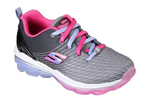Skechers Air Deluxe Grey/Pink Fabric Kids Running 81195L-CCMT