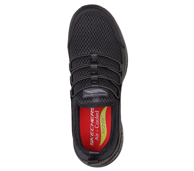 Skechers Black Arch Fit SR-Jitsy Slip On Womens Athletic Work Sneakers 108063