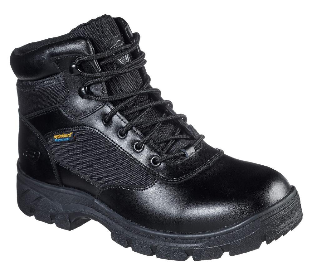 Skechers Black Wascana Benen Work Relaxed Fit Mens WP Tactical Boots 77526