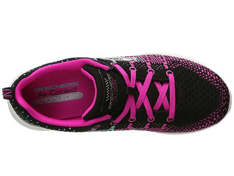 Skechers Burst Run Lace Black Multi Fabric Kids Running 81908L-BBLP
