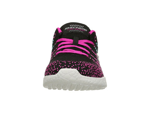 Skechers Burst Run Lace Black Multi Fabric Kids Running 81908L-BBLP