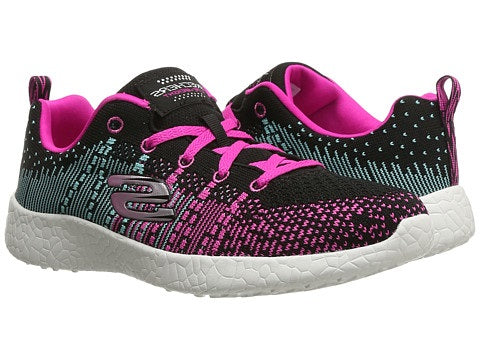 Skechers Burst Run Lace Black Multi Fabric Kids Running 81908L-BBLP