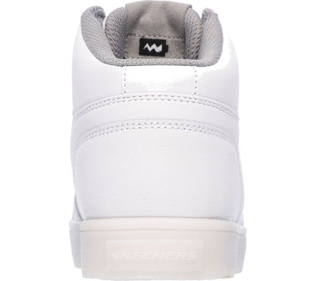 Skechers Energy Lights Hi White Leather Kids Skate 90600-WHT