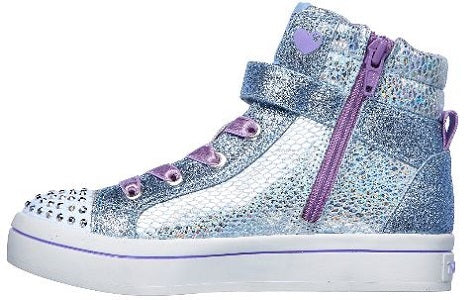 Skechers Light Blue/Silver Girl's Twinkle Toes Twi-Lites-Miss Holla-Glam Shoes 20240N
