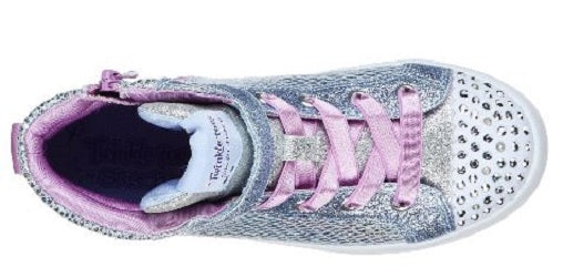 Skechers Light Blue/Silver Girl's Twinkle Toes Twi-Lites-Miss Holla-Glam Shoes 20240N