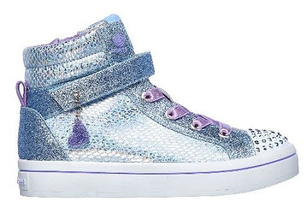 Skechers Light Blue/Silver Girl's Twinkle Toes Twi-Lites-Miss Holla-Glam Shoes 20240N