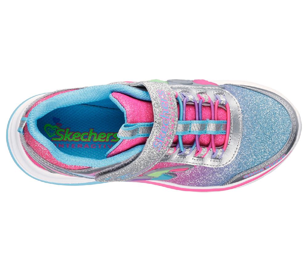 Skechers Swift Kicks Velcro Pink Multi Fabric Kids Athletic 10902-SMLT