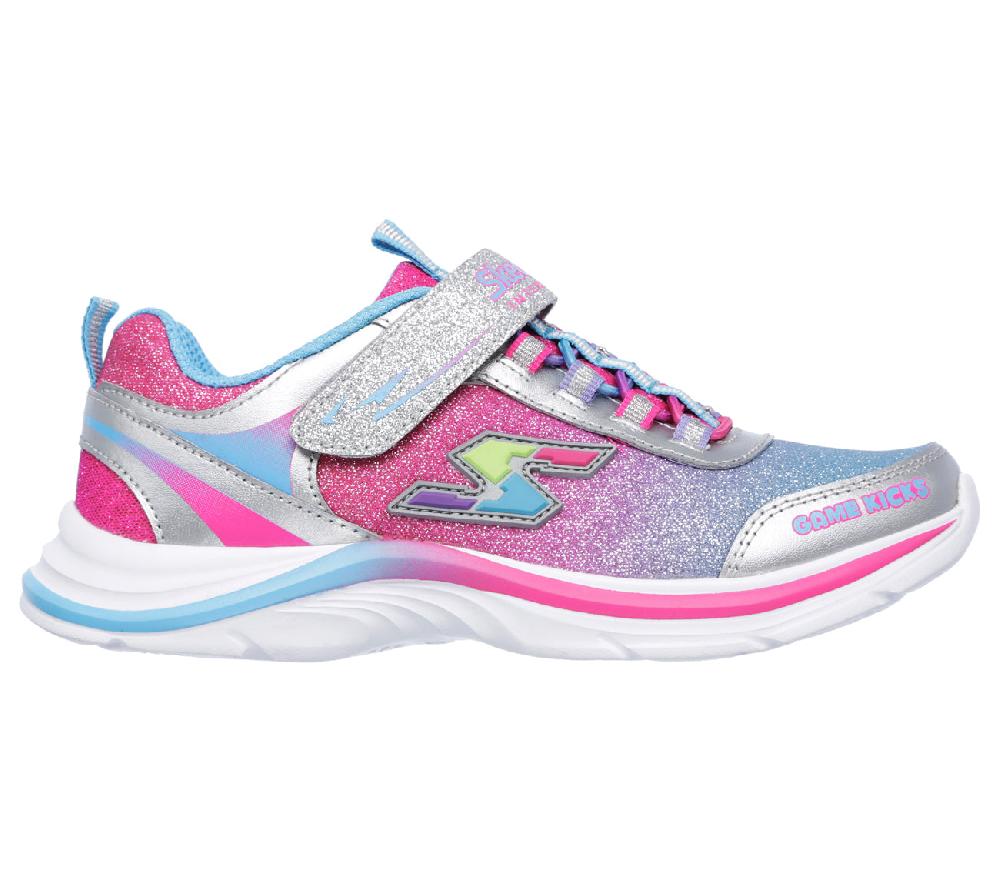 Skechers Swift Kicks Velcro Pink Multi Fabric Kids Athletic 10902-SMLT