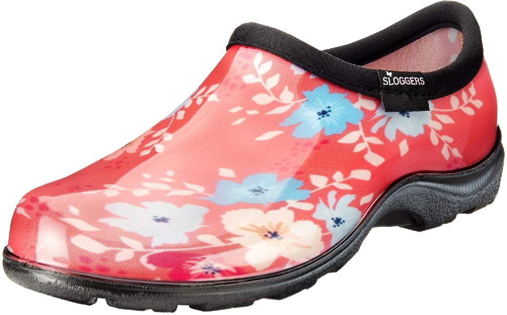 Sloggers Fun Floral Coral Womens Waterproof Garden Shoes 5120FFNCL