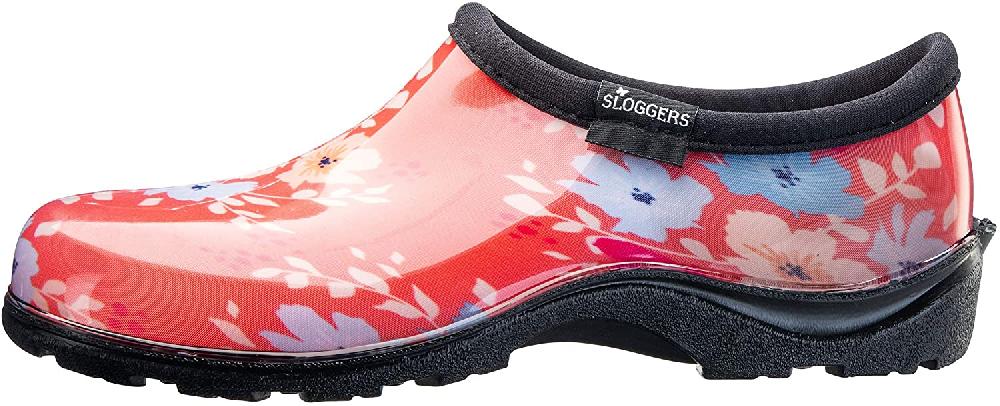 Sloggers Fun Floral Coral Womens Waterproof Garden Shoes 5120FFNCL