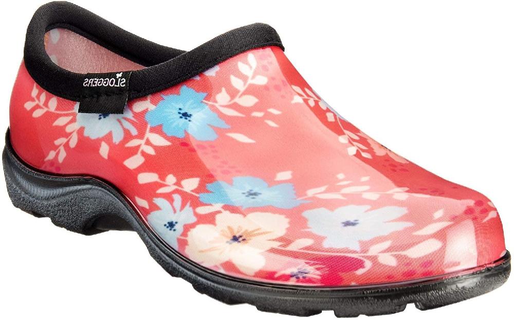 Sloggers Fun Floral Coral Womens Waterproof Garden Shoes 5120FFNCL