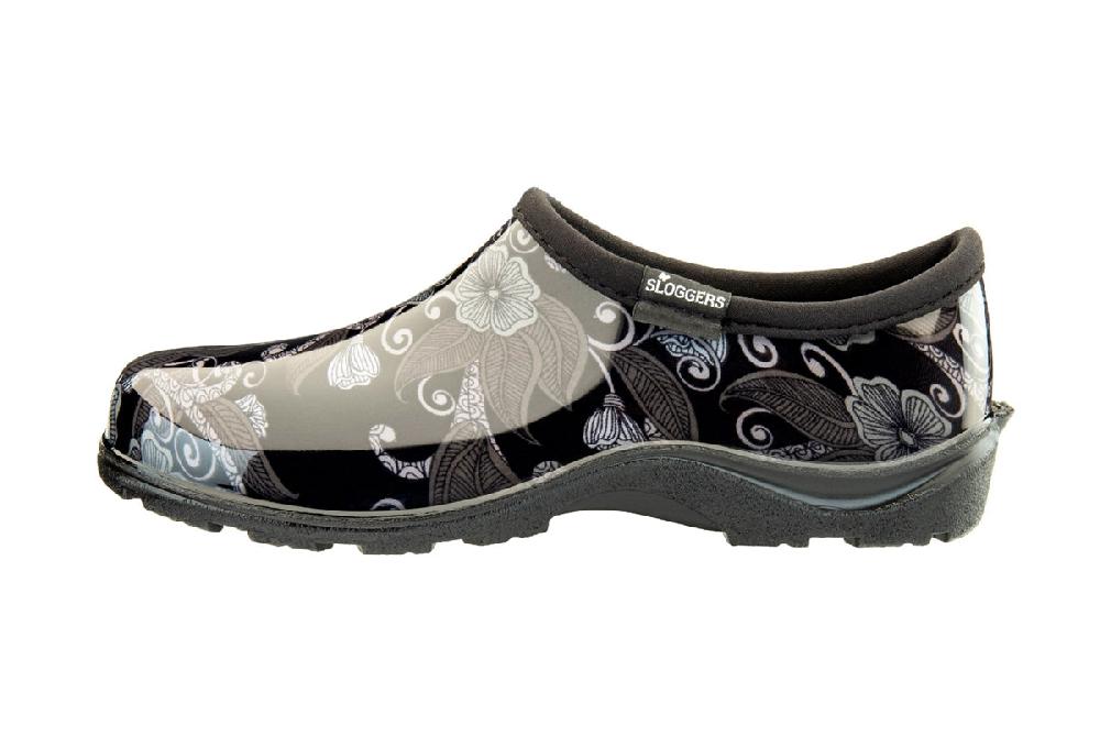 Sloggers Mod Floral Black Women's Waterproof Comfort Shoes 5120MODBK