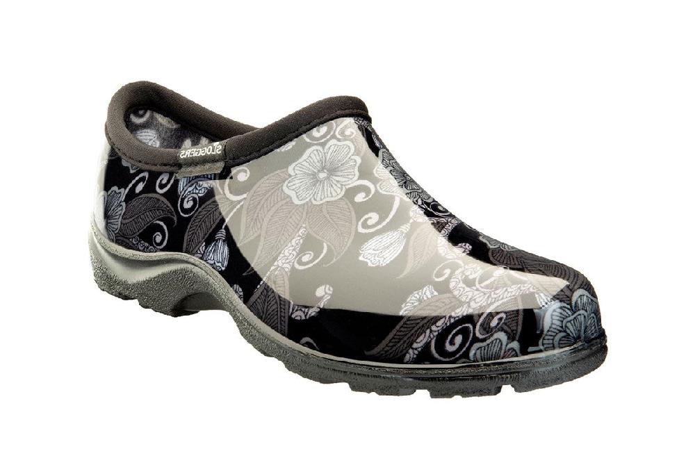 Sloggers Mod Floral Black Women's Waterproof Comfort Shoes 5120MODBK