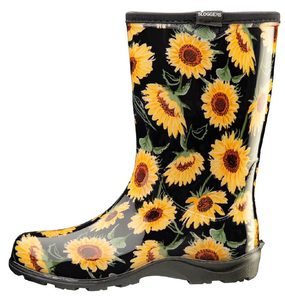 Sloggers Sunflower Black Women's Rain & Garden Boots 5023SUNBK