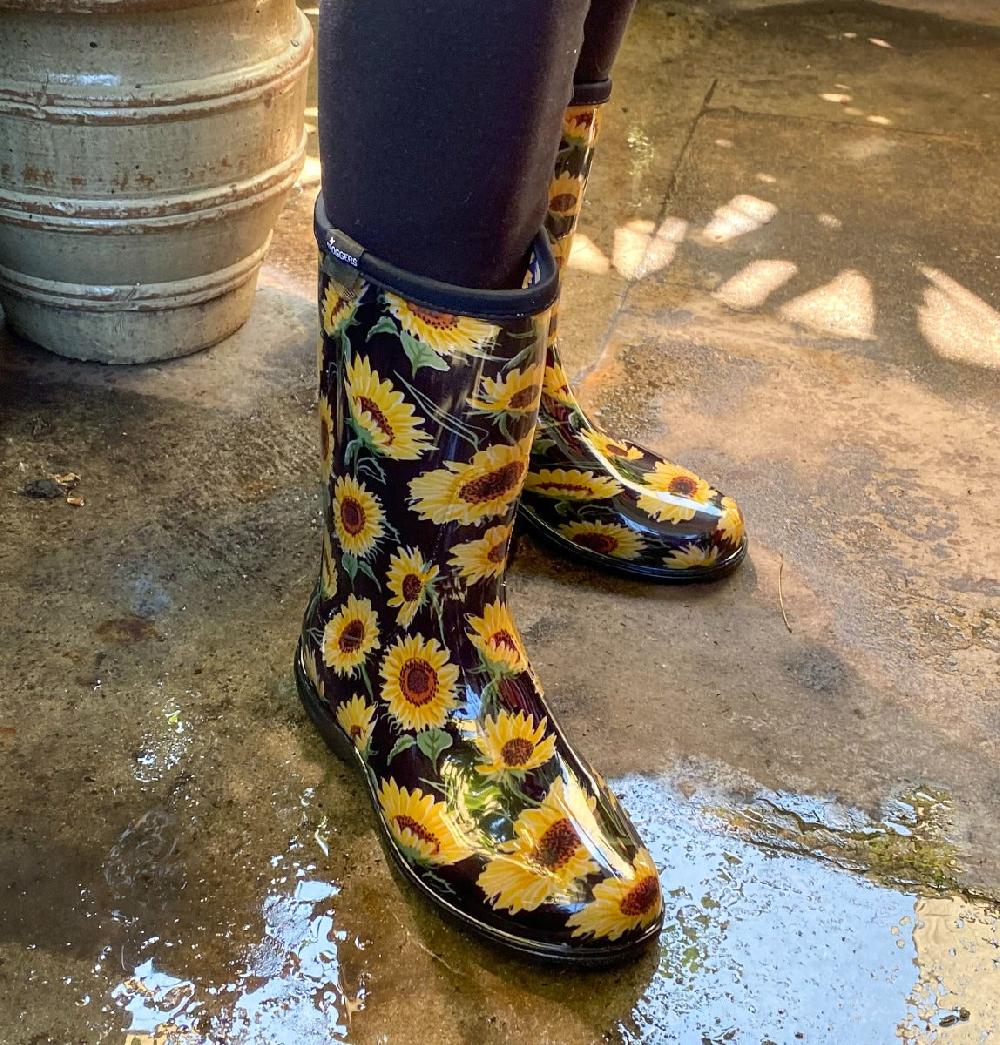 Sloggers Sunflower Black Women's Rain & Garden Boots 5023SUNBK