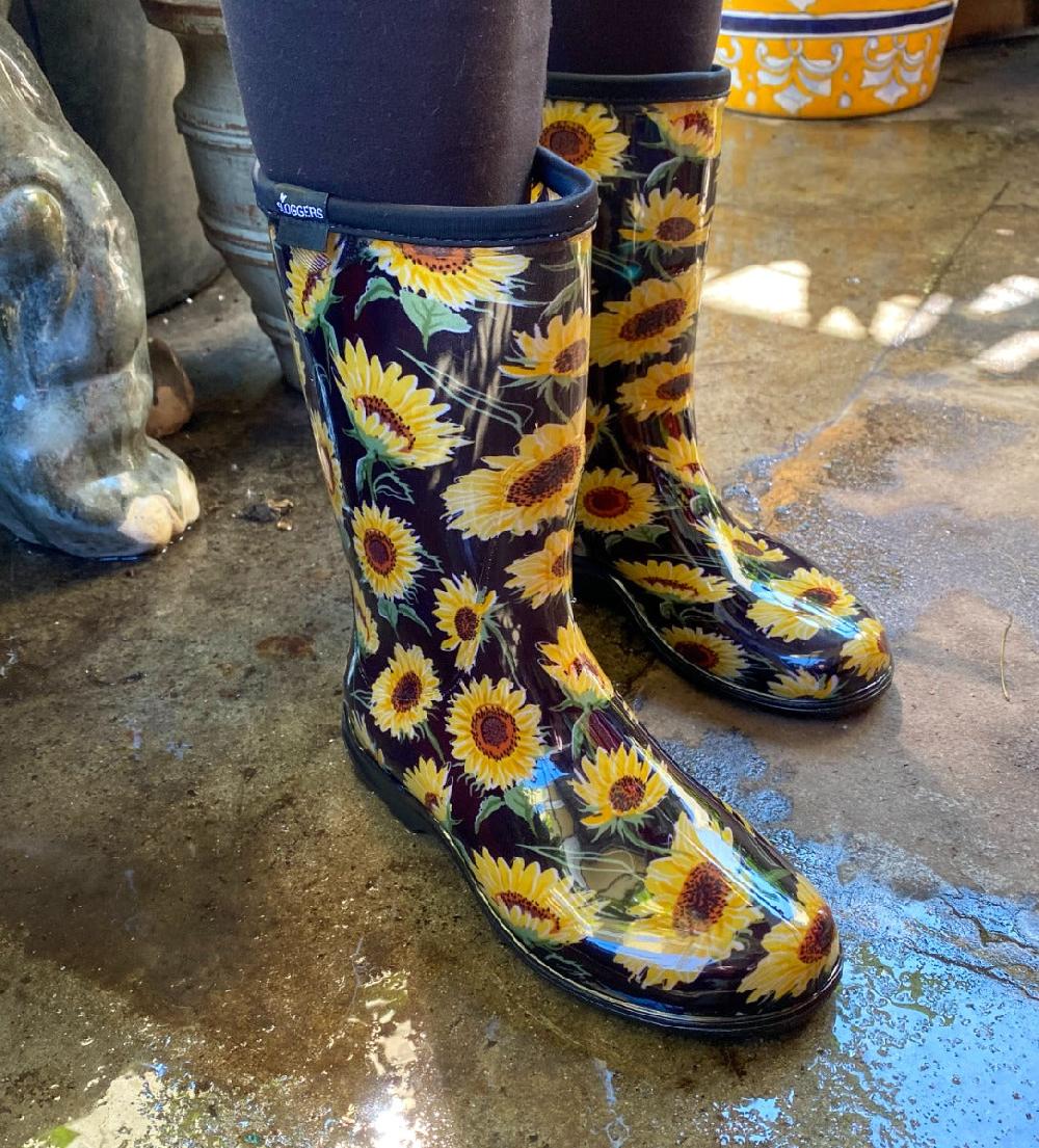 Sloggers Sunflower Black Women's Rain & Garden Boots 5023SUNBK
