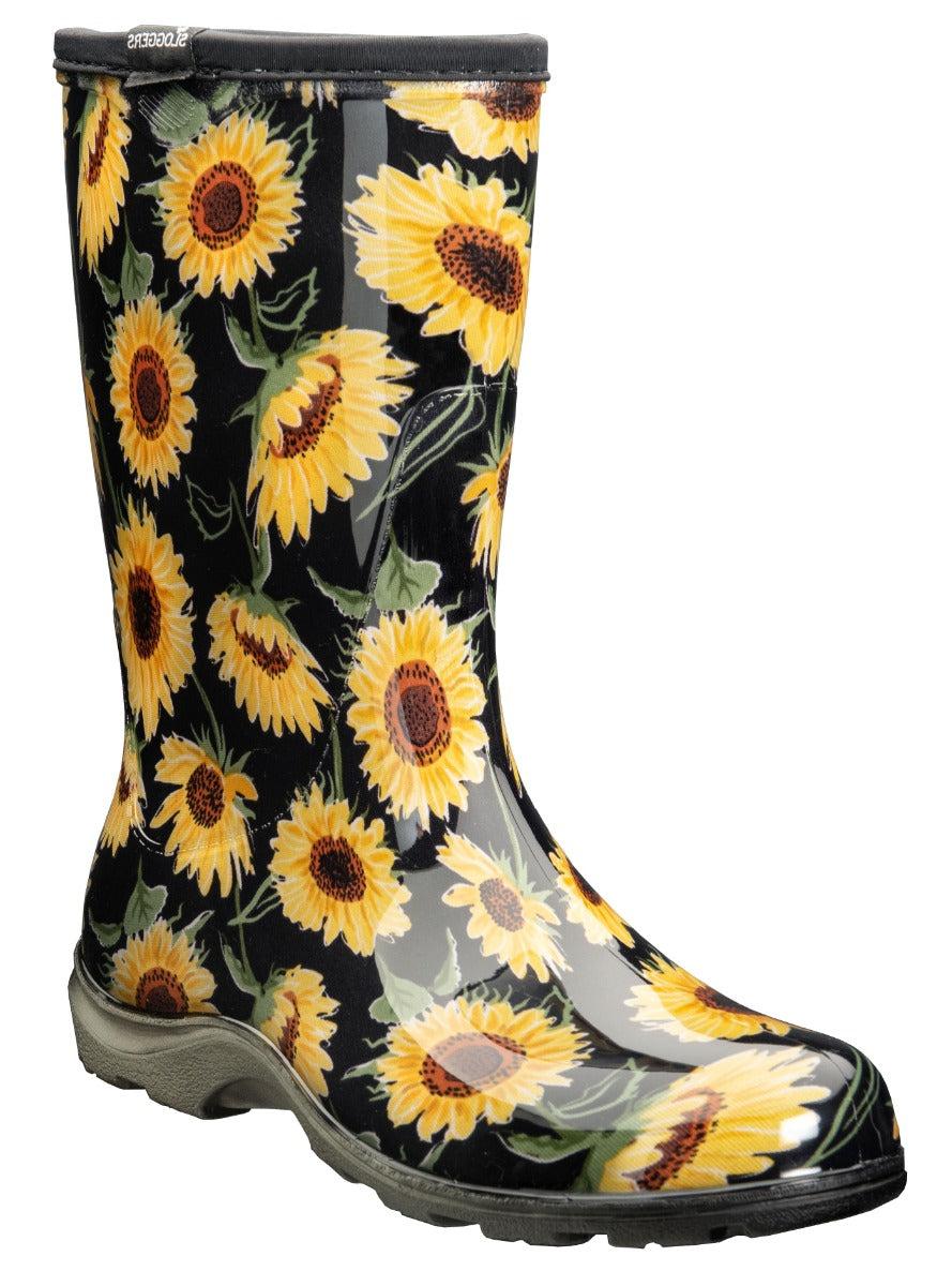 Sloggers Sunflower Black Women's Rain & Garden Boots 5023SUNBK