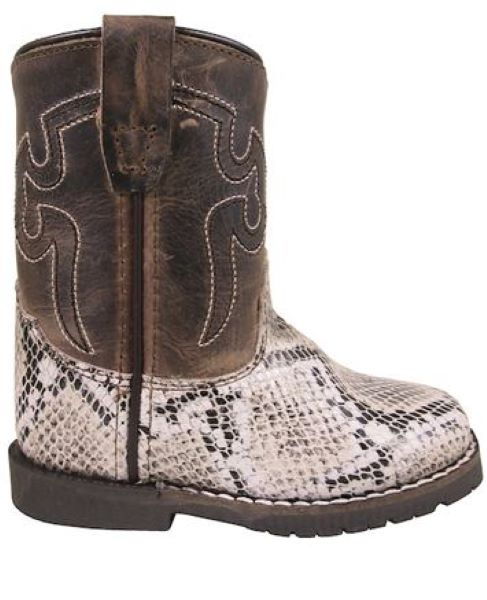 Smoky Mountain Boots White and Brown Waxed Distress Autry Toddler Boots 3124T