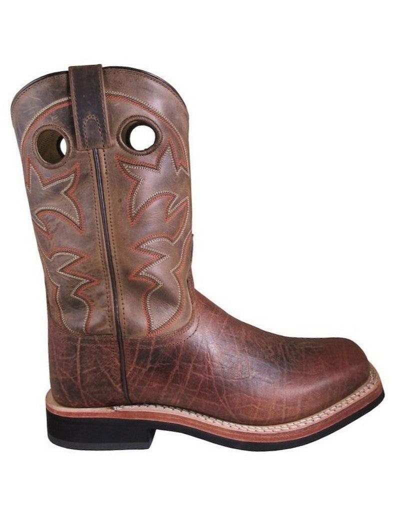 Smoky Mountain Brown/Brown Waxed Dist. Bandera Men's Square Toe Western Boots 4209-SM