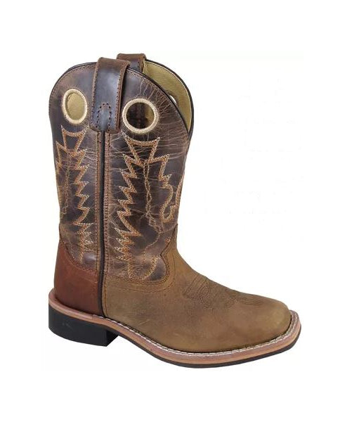Smoky Mountain Brown Distressed/Brown Crackle Jesse Youth Leather Boots 3662-Y