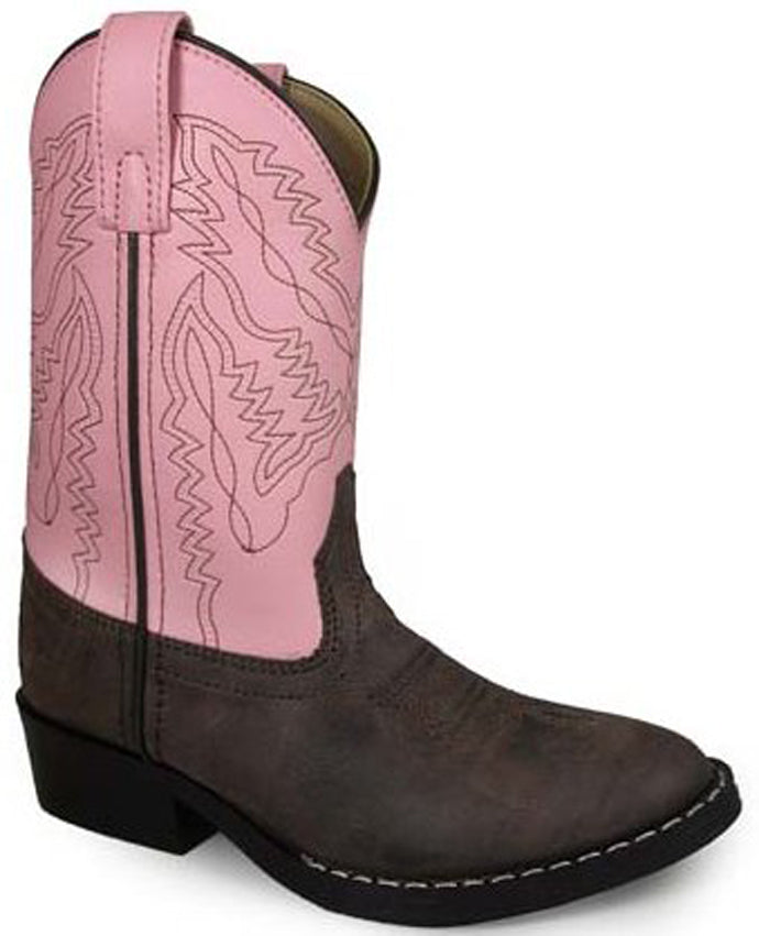 Smoky Mountain Brown/Pink Monterey Children's Western Boots 1574I