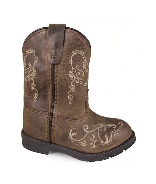 Smoky Mountain Brown Waxed Distress Leather Hopalong Toddler Boots 3754T