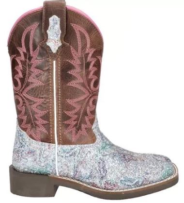 Smoky Mountain Pastel Glitter/Brown Ariel Square Toe Kids Boots 3250