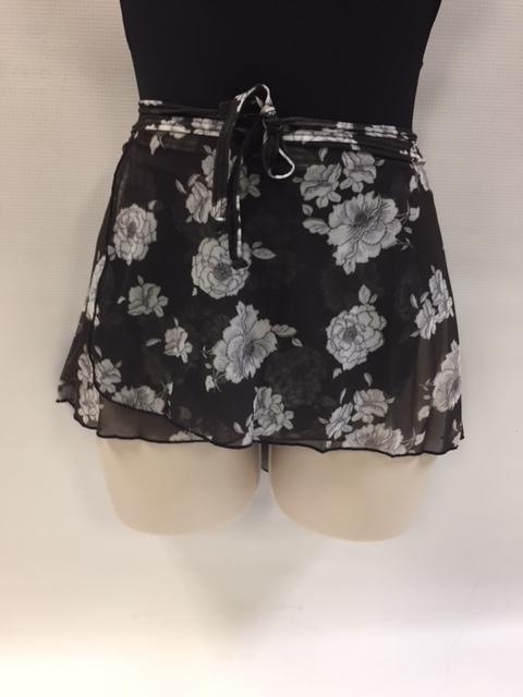 So'Danca Black/White Blossom Floral Print Childrens Skirt