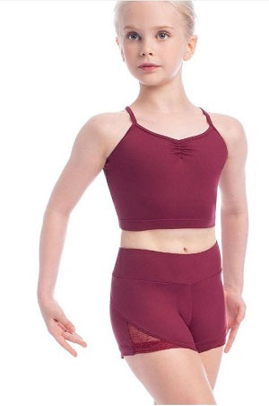 So Danca Child's Bordeaux High Waisted Dance Shorts L-1833