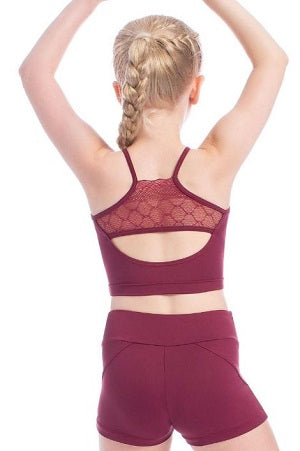 So Danca Child's Bordeaux High Waisted Dance Shorts L-1833